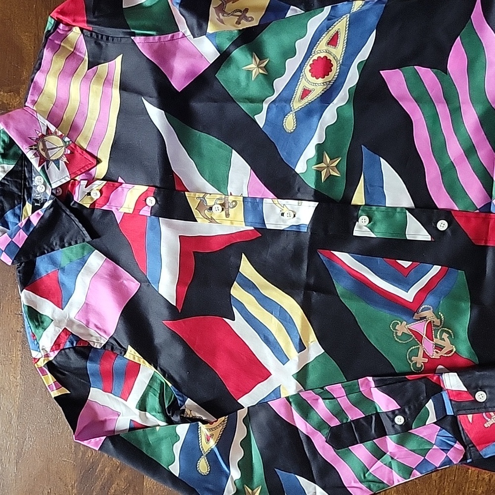 NWT Lauren Ralph Lauren Women's Print Cotton Sateen Shirt Small S - Picture 4 of 7
